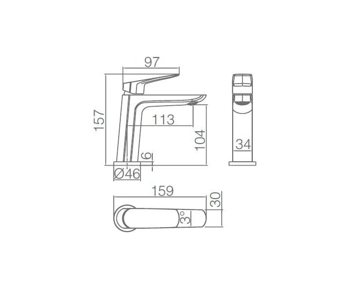 Grifo de lavabo Imex Bélgica Croquis 4