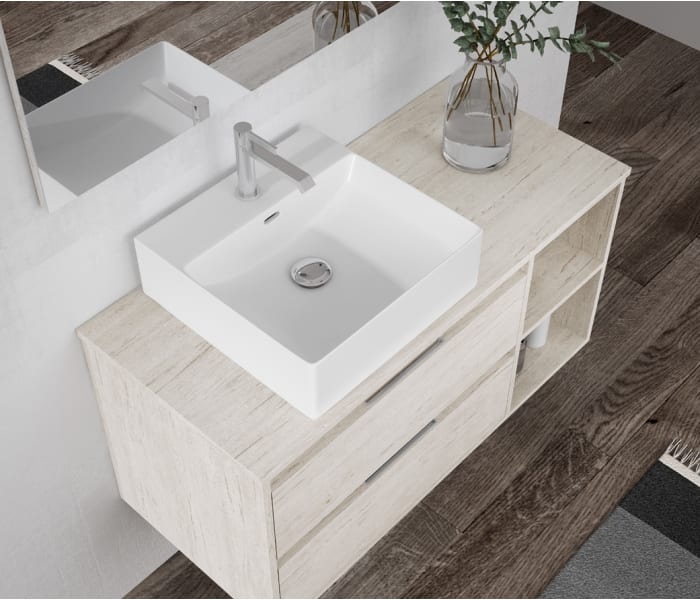 Mueble de baño con encimera de madera Bruntec Atlanta Detalle 4