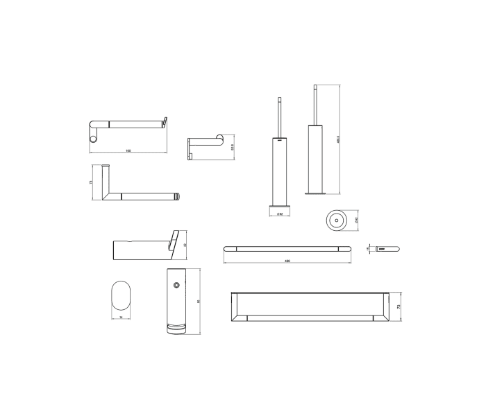 Conjunto de accesorios de baño Cosmic Micra Croquis 6