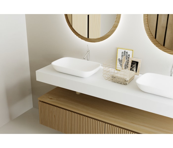 Mueble de baño con encimera solid surface y cajonera Bruntec Alpes 4 Detalle 3