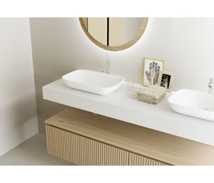 Mueble de baño con encimera solid surface y cajonera Bruntec Alpes 4 Detalle 4