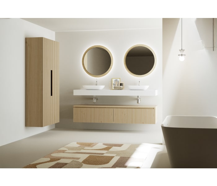 Mueble de baño con encimera solid surface y cajonera Bruntec Alpes 4 Ambiente 6