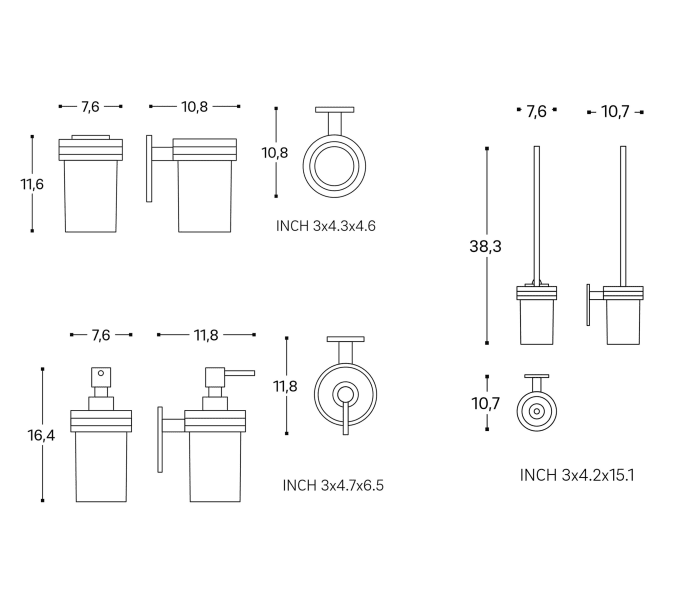 Conjunto de accesorios de baño Cosmic Stick Croquis 4