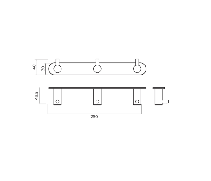 Percha de baño triple Medimex Essential Croquis 6