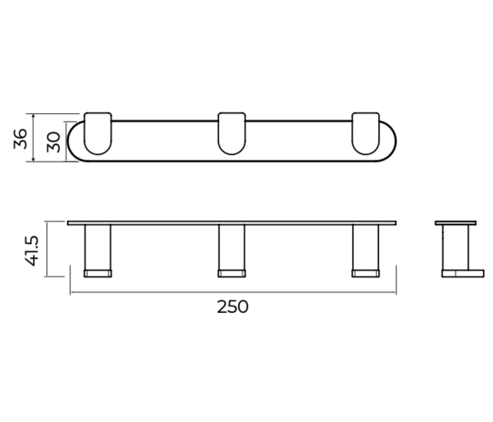 Percha de baño triple Medimex Practic Croquis 7
