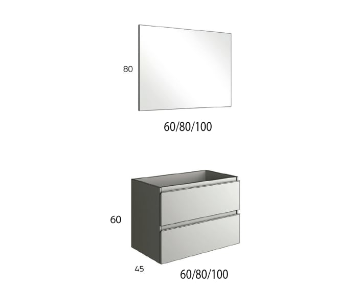 Conjunto mueble de baño Bruntec Basic Croquis 5