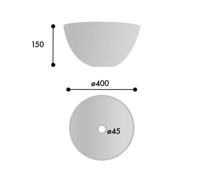 Lavabo sobre encimera ArtandBath Belenus Croquis 1