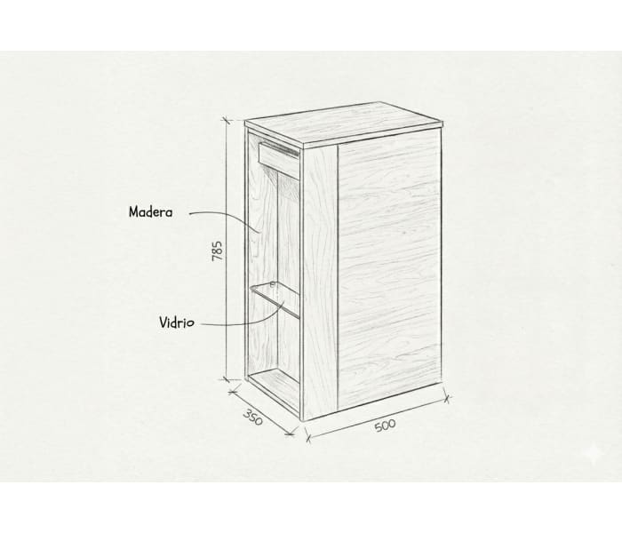 Mueble de baño con encimera solid surface Royo Bassi Croquis 19