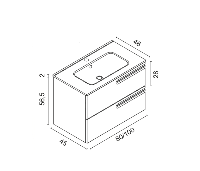 Conjunto mueble de baño Royo Econic Croquis 8
