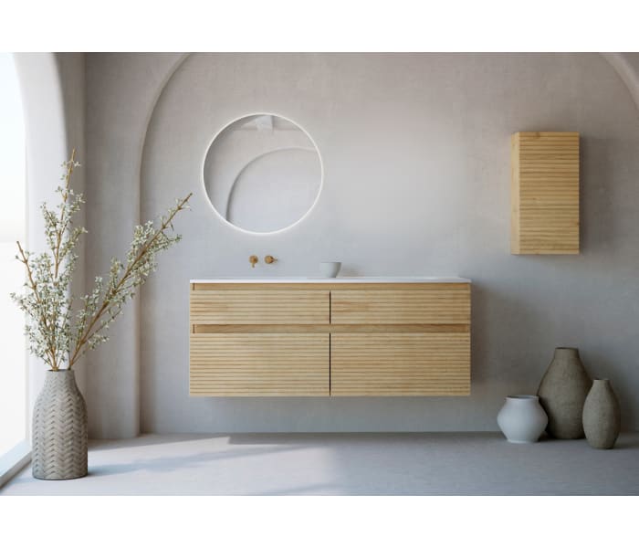 Conjunto de mueble de baño madera maciza palilleria Horizontal Bruntec Alpes 7 Principal 1