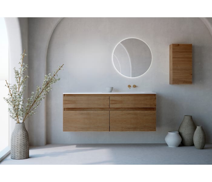 Conjunto de mueble de baño madera maciza palilleria Horizontal Bruntec Alpes 7 Principal 0