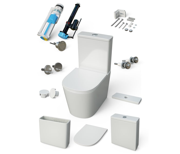 Pack inodoro + cisterna + bidé Bruntec Lisboa Detalle 4