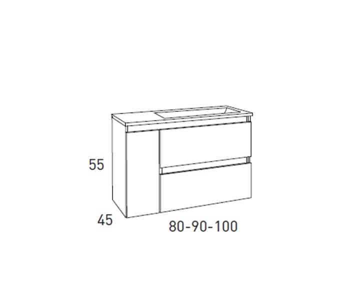 Conjunto mueble de baño Viso Bath Box Croquis 8