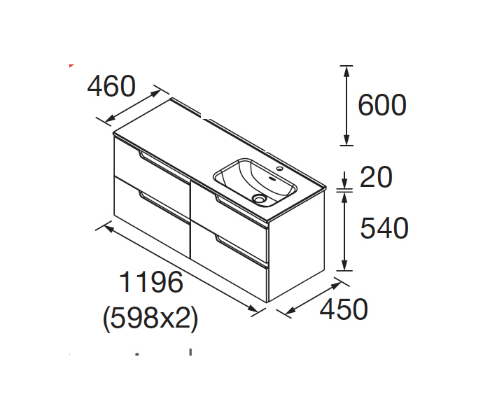 Conjunto mueble de baño Salgar Vima Croquis 7