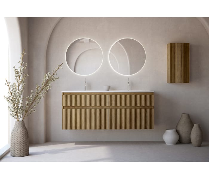 Conjunto de mueble de baño madera maciza ranurada Bruntec Alpes 7 Principal 0