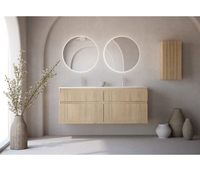 Conjunto de mueble de baño madera maciza ranurada Bruntec Alpes 7 Principal 1