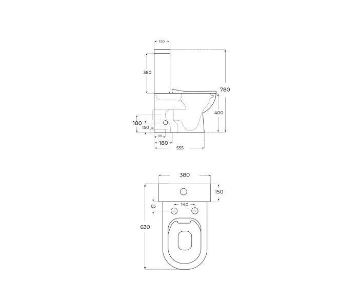 Inodoro compacto Fossil Natura Lyon Croquis 3