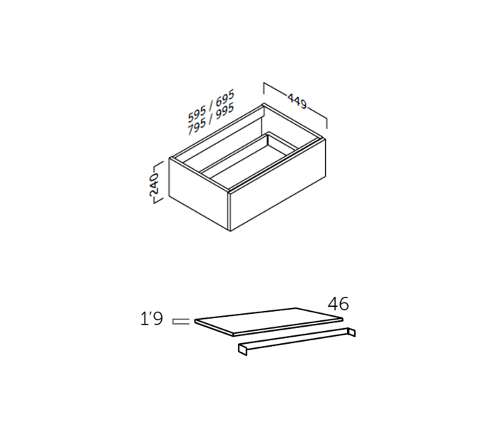 Cajonera de baño Coycama Landes Croquis 6