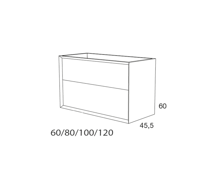 Mueble de baño con encimera de madera Avila Dos Sue Lux Croquis 3