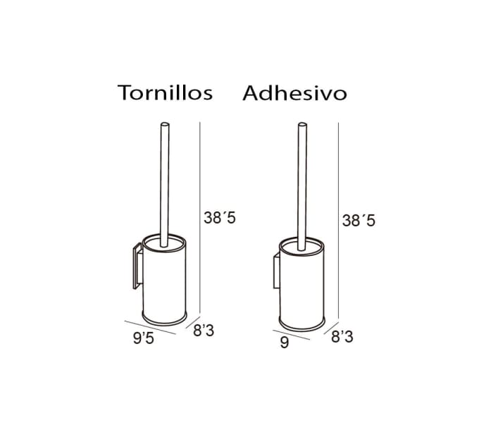 Escobillero de baño a pared Manillons Torrent Bassic Croquis 1
