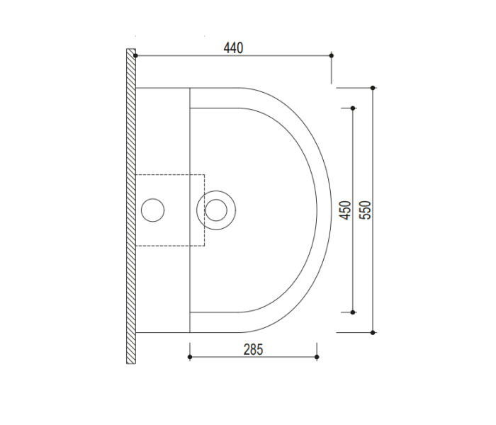 Lavabo con pedestal Manacor Strohm Teka Croquis 3