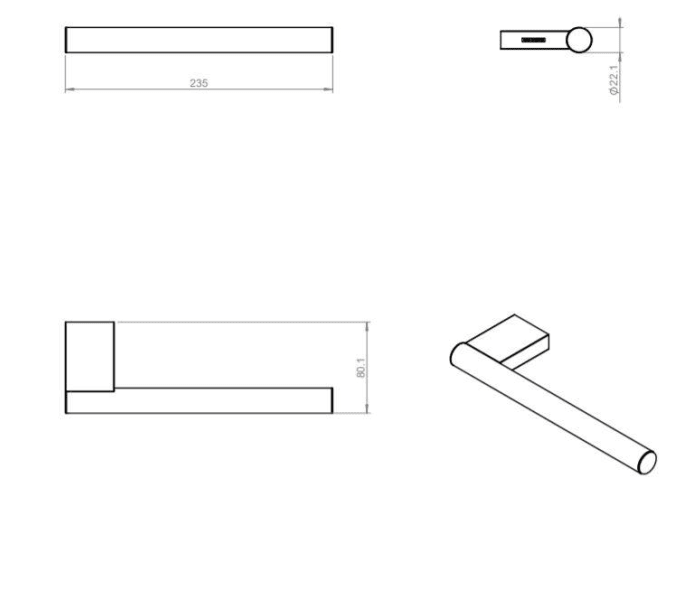 Toallero de baño Cosmic Project Croquis 5