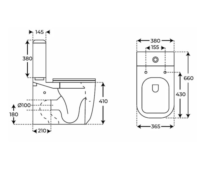 Inodoro compacto Fossil Natura Zen Croquis 4