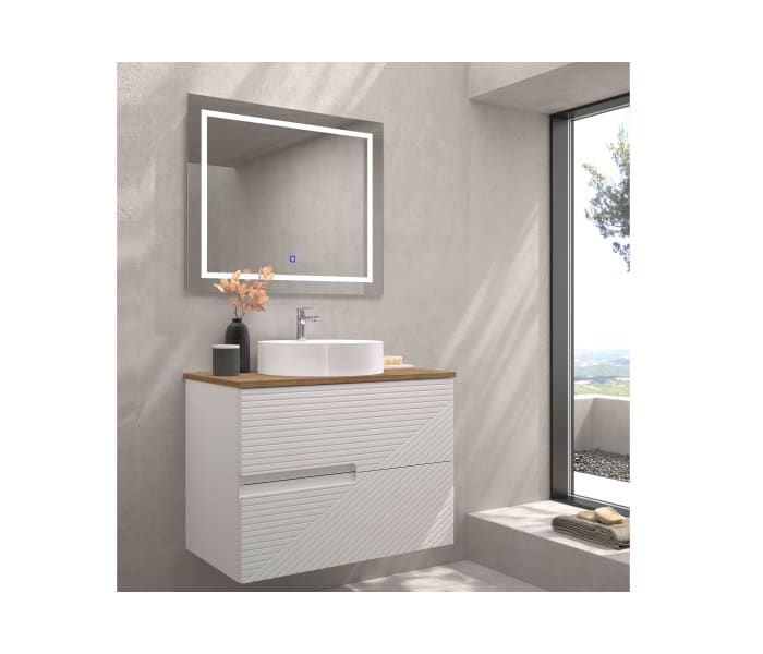 Mueble de baño con encimera de madera Bruntec Limo colores Principal 0