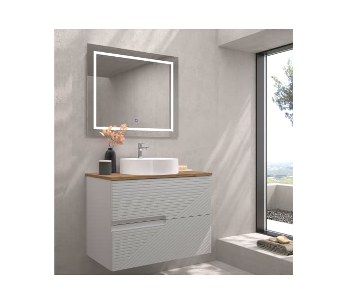 Mueble de baño con encimera de madera Bruntec Limo colores Principal 3