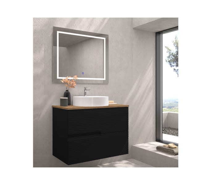 Mueble de baño con encimera de madera Bruntec Limo colores Principal 1
