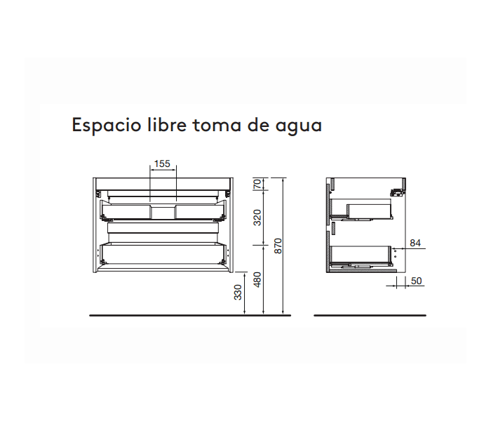 Conjunto mueble de baño Salgar Noja Croquis 12