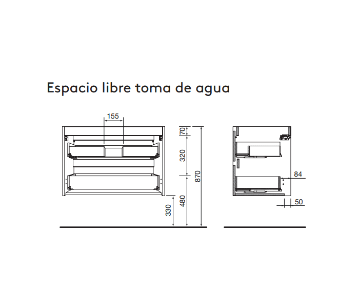 Conjunto mueble de baño Salgar Noja Croquis 12