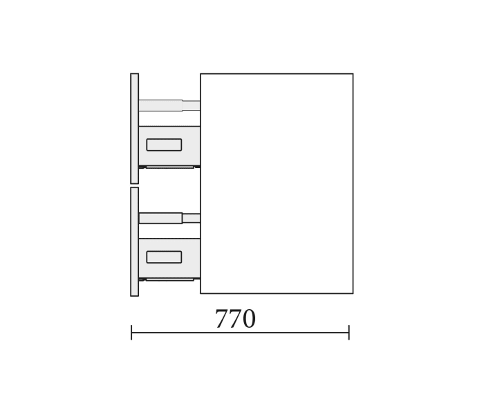 Mueble de baño con encimera de madera Salgar Renoir Croquis 8
