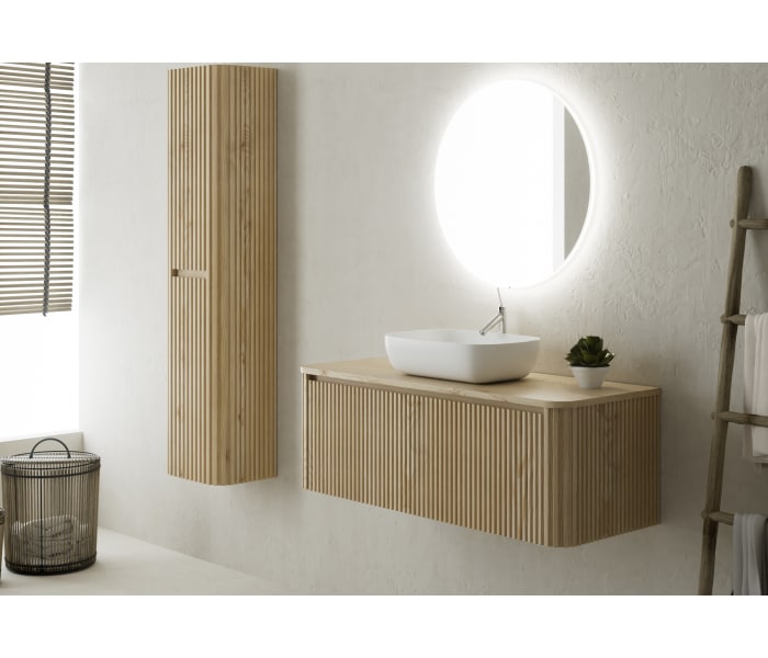 Mueble de baño con encimera de madera maciza Bruntec Baviera Principal 0