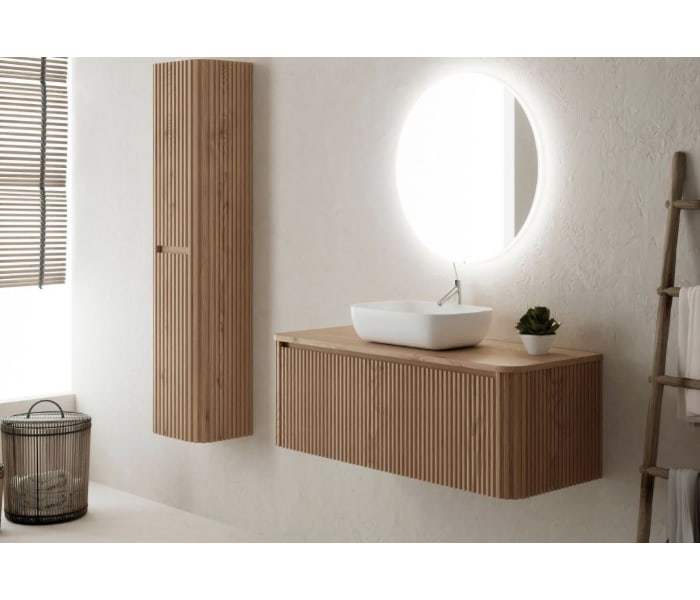 Mueble de baño con encimera de madera maciza Bruntec Baviera Principal 1