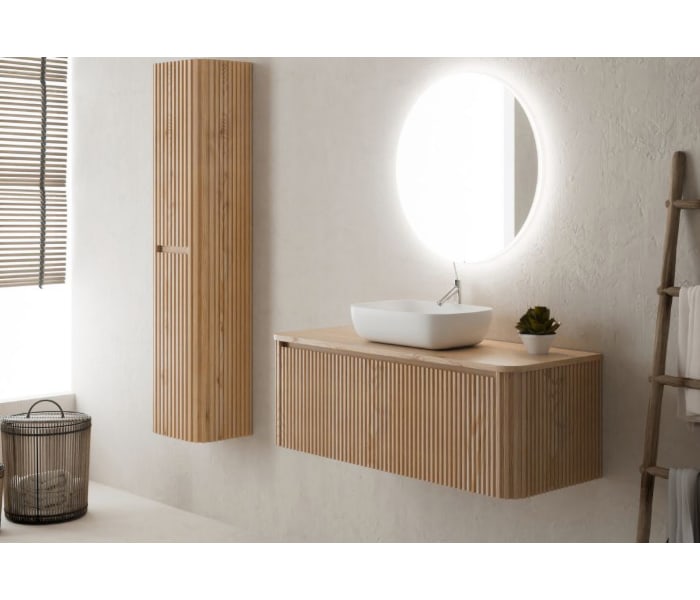 Mueble de baño con encimera de madera maciza Bruntec Baviera Principal 2