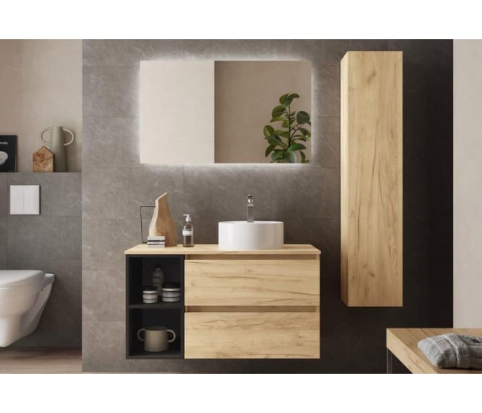 Conjunto mueble de baño con lavabo sobre encimera Salgar Bequia Principal 3