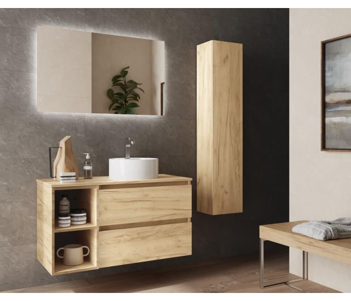 Conjunto mueble de baño con lavabo sobre encimera Salgar Bequia Principal 4