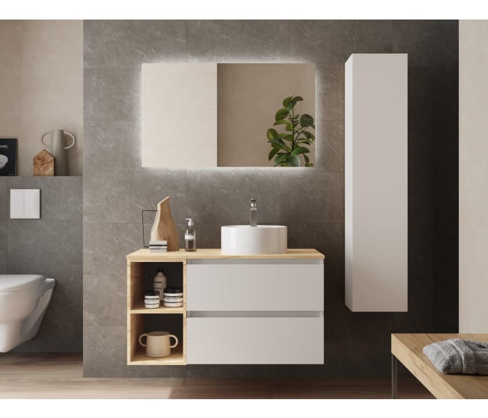 Conjunto mueble de baño con lavabo sobre encimera Salgar Bequia Principal 8