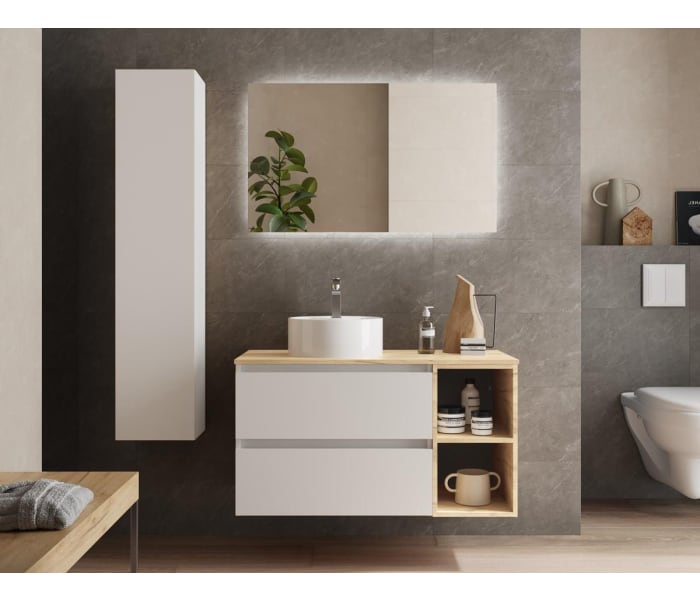 Conjunto mueble de baño con lavabo sobre encimera Salgar Bequia Principal 3