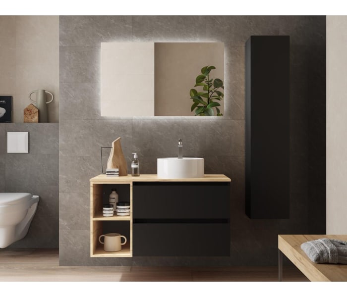 Conjunto mueble de baño con lavabo sobre encimera Salgar Bequia Principal 9