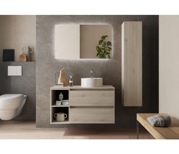 Conjunto mueble de baño con lavabo sobre encimera Salgar Bequia Principal 4