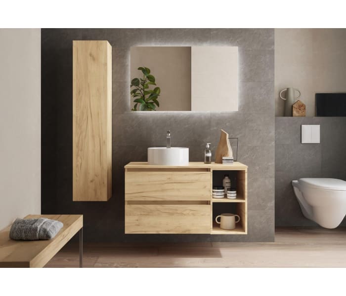 Conjunto mueble de baño con lavabo sobre encimera Salgar Bequia Principal 2