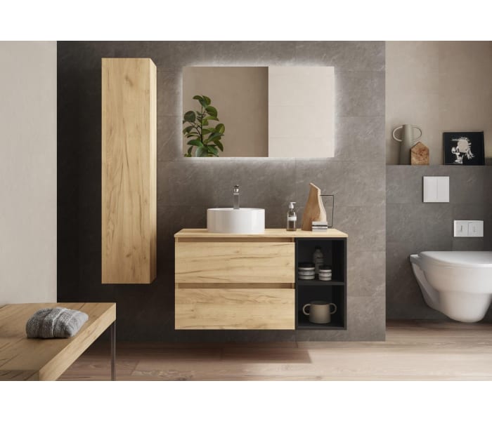 Conjunto mueble de baño con lavabo sobre encimera Salgar Bequia Principal 3
