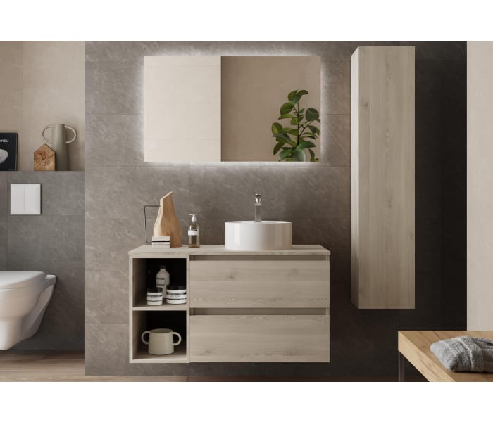 Conjunto mueble de baño con lavabo sobre encimera Salgar Bequia Principal 10