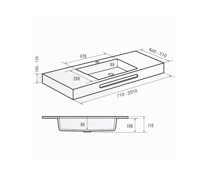 Lavabo encastrado Bruntec Formas Croquis 2