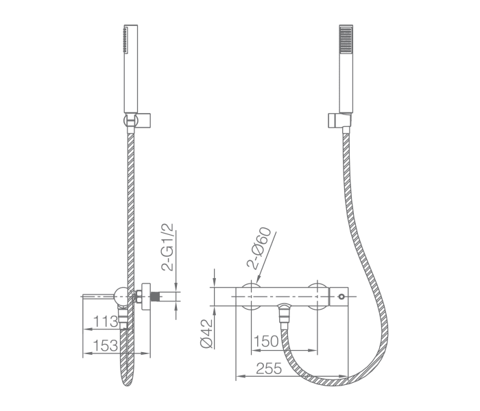 Grifo de ducha Imex Monza Croquis 11