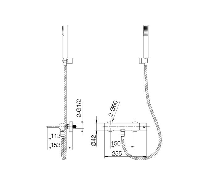 Grifo de ducha Imex Monza Croquis 12