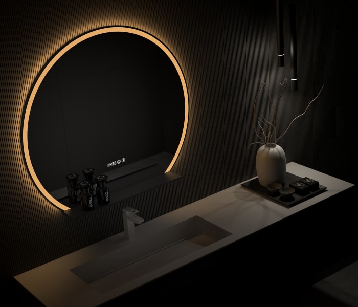 Espejo media luna con luz LED de Eurobath, Crepúsculo Principal 1