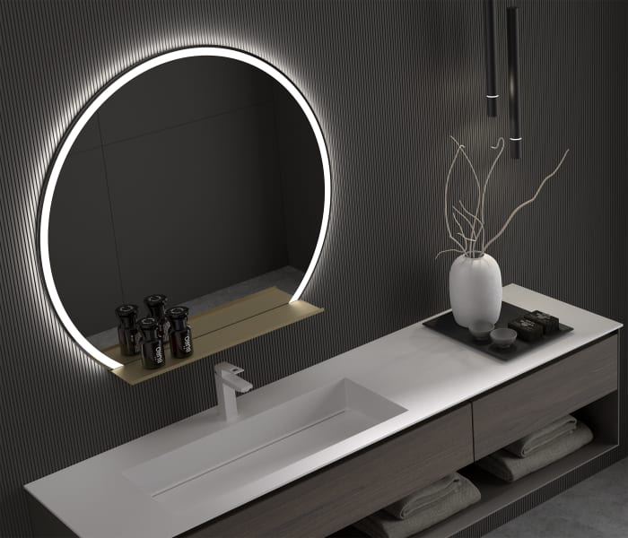 Espejo media luna con luz LED de Eurobath, Crepúsculo Principal 0